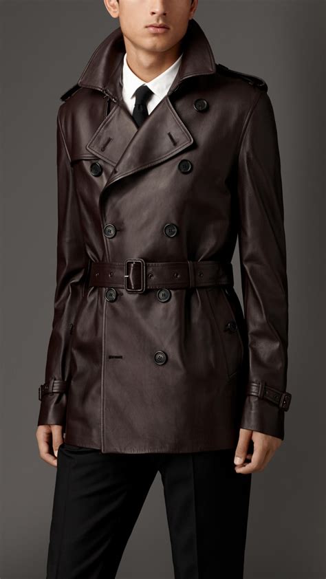 burberry leather trench coat|burberry leather trench coat men.